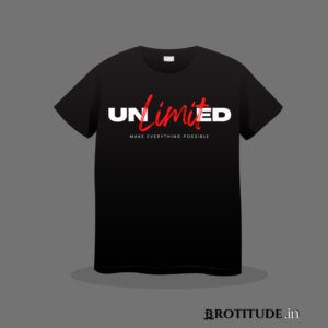 Unlimited Printed Black Soft Oversized T-Shirt