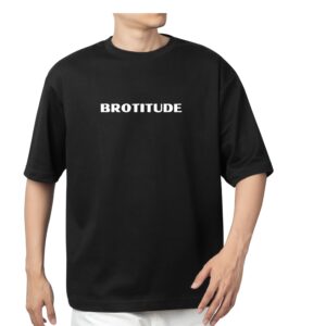 Men's Printed Round Neck Cotton Black T-Shirt