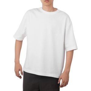 Men Solid Round Neck Cotton White T-Shirt